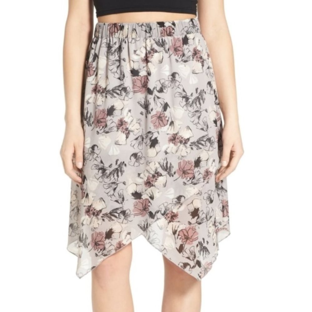 Leith Nordstrom Midi Floral Skirt Lilac Medium